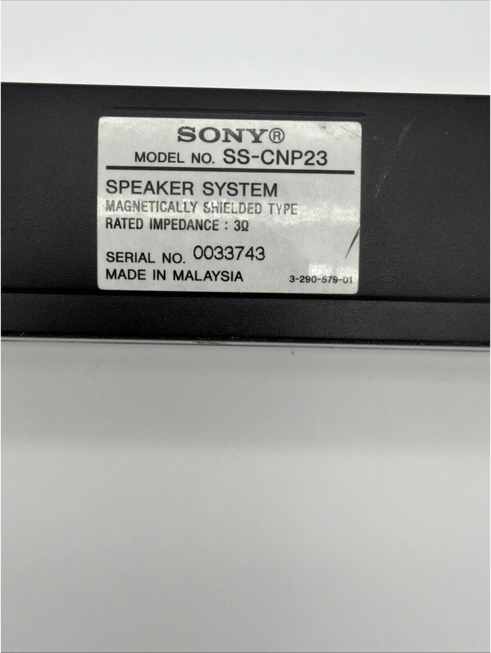 Sony SS-CNP23 Center Channel Speaker 3 Ohm Magnetically Shielded Home Theater